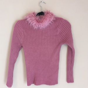 90S FUR COLLAR LONG SLEEVE